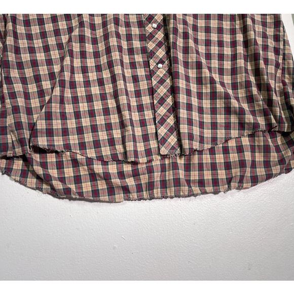 Vintage 80's WRANGLER Plaid Pearl Snap Button Shirt / Sz XL Western Retro READ - Picture 8 of 11